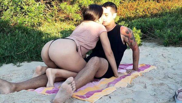 Hot Latina Wife Cheats on Beach with Stranger - Amateur Public Fuck & Big Cock Cumshot - porntry.com - Argentina on v0d.com