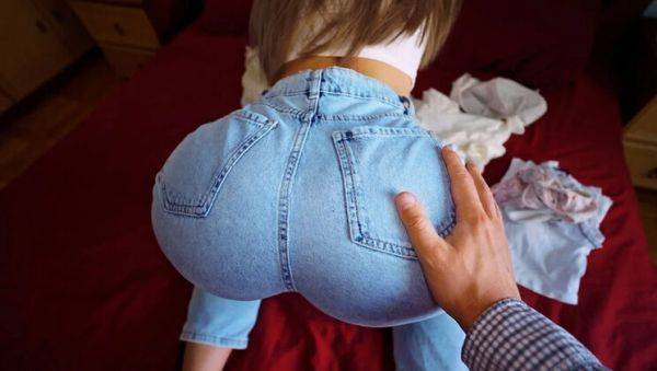 Stepbro Fucks Stepsister in Tight Jeans - Big Ass Doggy Style & Missionary - porntry.com - Usa on v0d.com