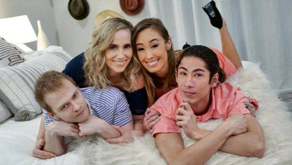 Stepmom Teaches Safe Sex - Hot Orgy with Christy Love & Lilly James - xxxfiles.com on v0d.com