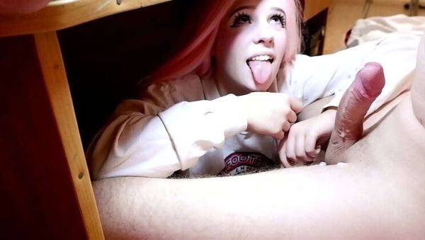 Cute Pink-Haired Teen Blows Geek Gamer's Big Cock - porntry.com on v0d.com