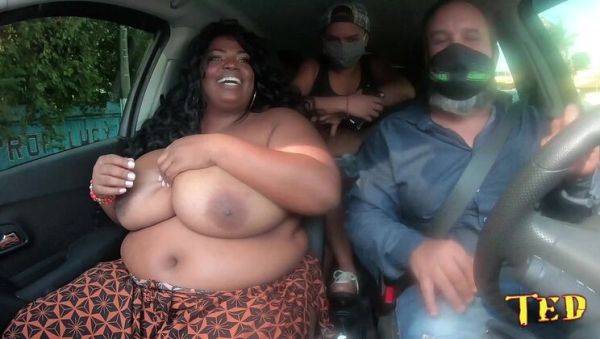 Fernanda Freire BBW Ride with Huge Natural Tits - Public Car Sex with Joao & Jhonny - veryfreeporn.com on v0d.com