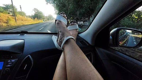 Step Mom Fucks in Car on Way to Work - Horny Mature MILF in Heels & Sexy Legs - veryfreeporn.com - Romania on v0d.com