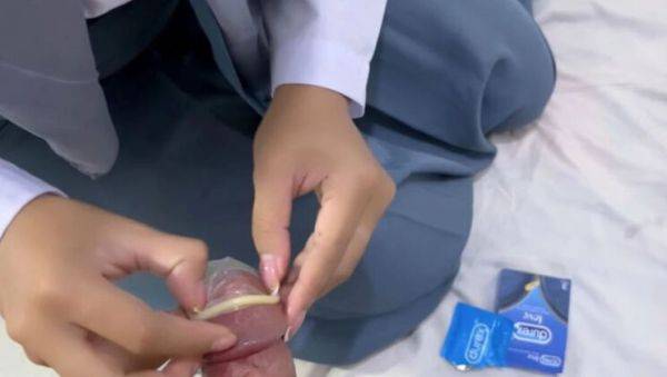 Hot Indonesian Teen Clarelia Fucks Jamsen with Condom - Tight Pussy & Fear of Pregnancy - xxxfiles.com - Indonesia on v0d.com