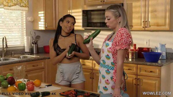 Tiffany Watson and Jada Kai's Hot Lesbian Sex with Cucumber Fun - veryfreeporn.com on v0d.com