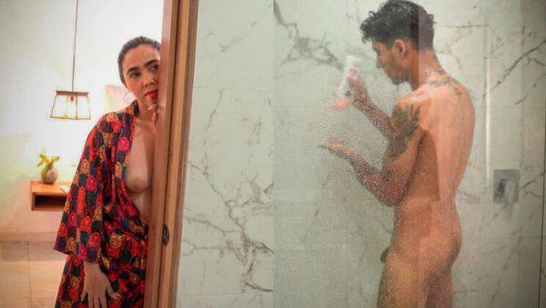 Thick Latina Stepmom Fucks Skinny Stepson After Catching Him Showering - porntry.com - Colombia on v0d.com