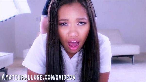 Kaylani Kao Gives Hot Blowjob & Fucks Hard in Uniform After School - porntry.com on v0d.com
