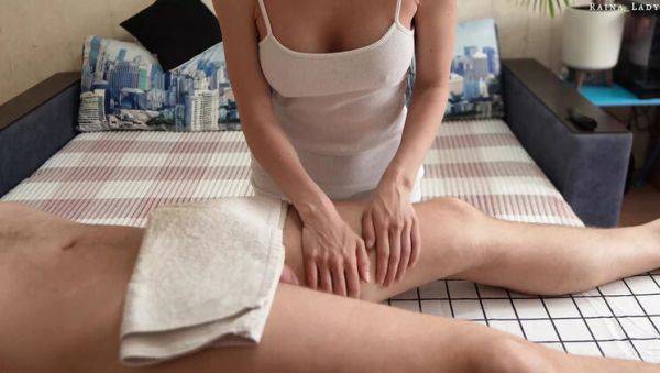 Stepmom Raina Lady Gives Happy Ending Massage with Big Tits - Amateur Handjob - veryfreeporn.com on v0d.com