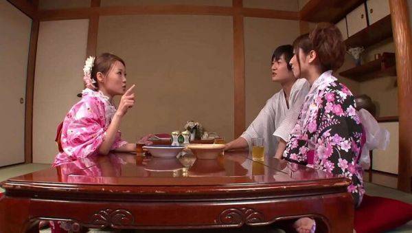 Hot JAV Threesome - Step Sister Fucked Hard While Wife Sleeps Next Door - Yuki Minami, Koi Miyamura, Masakazu Osino - porntry.com - Japan on v0d.com
