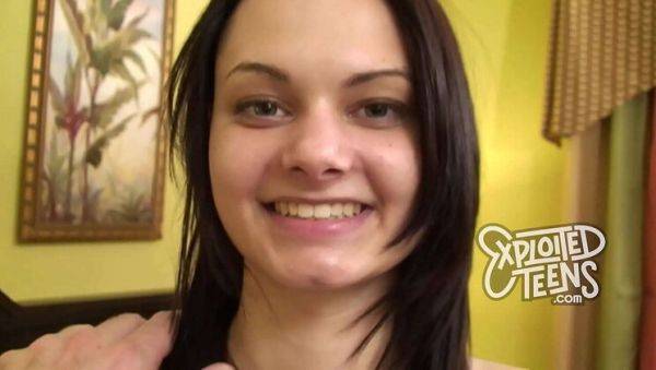 Skinny 18yo Teen Mimi Rayne Gives Blowjob in POV Casting - Barely Legal Petite Brunette - xxxfiles.com on v0d.com