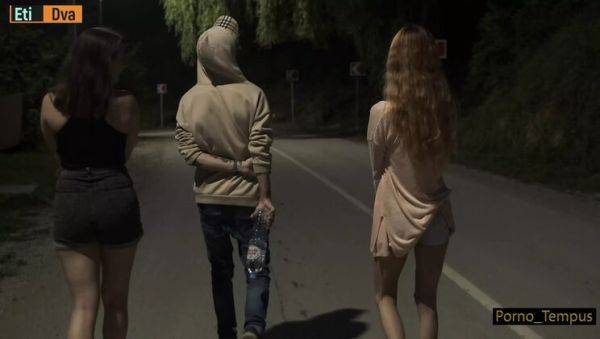 Hot Russian redhead gets wild in outdoor foursome - dirty talk & cowgirl action - porntry.com - Russia on v0d.com