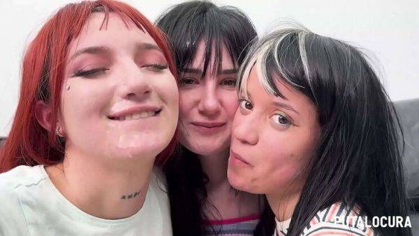 Hot Latina Teens Sara Villegas & Digna Morales Swallow Cum in Wild Bukkake Gangbang - porntry.com on v0d.com