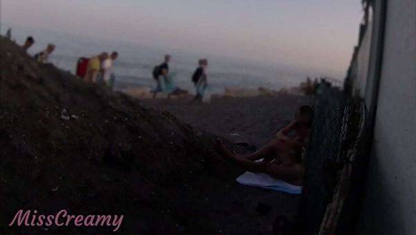 Stepdaughter Helps Dad Cum on Public Beach - Risky Outdoor Sex with Misscreamy - xxxfiles.com - France on v0d.com