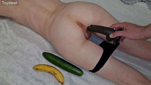 Tiny Pussy Stretched by Huge Cucumber - Amateur Teen Anya Toystest Moans Hard - xxxfiles.com on v0d.com