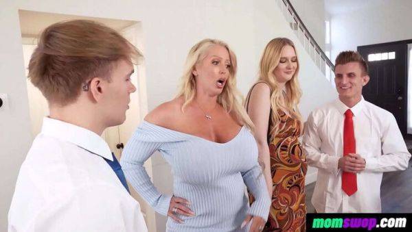Big Ass Step Moms Reward Their Boys with Hot Orgy After Dinner - Alura Jenson, Audrey Madison - veryfreeporn.com on v0d.com