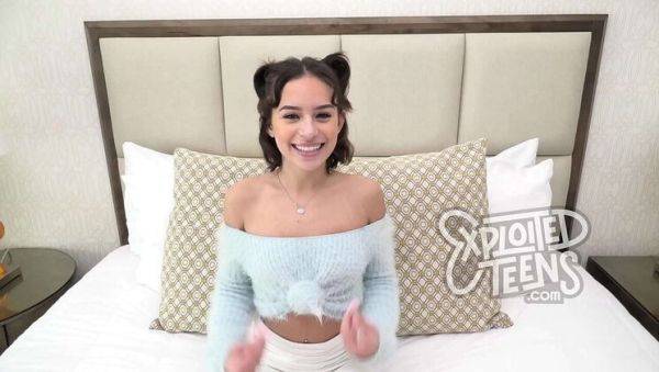 18-Year-Old Aria Valencia's First Porn - Blowjob & Casting Couch Teen - porntry.com on v0d.com