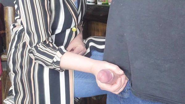 Blonde Stepmom Gives Hot Handjob - Close-Up Action - porntry.com on v0d.com