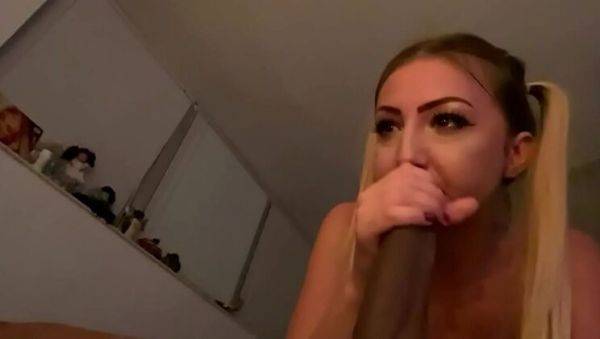 Blonde Bimbo Mandingo Loves Sucking Big Dick - Cum Goat Blowjob - porntry.com on v0d.com