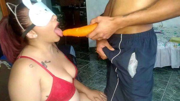 Blindfolded Latina Wife Tricked Into Sucking Cock & Swallowing Cum - Flavor Game Fun! - porntry.com on v0d.com
