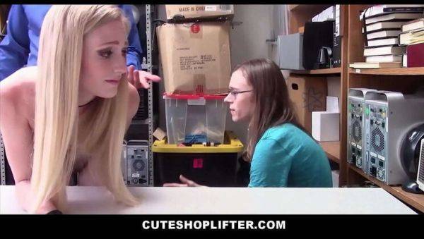 Blonde Teen Emma Starletto Caught Shoplifting - Guard Fucks Her Hard in Front of Boyfriend - porntry.com on v0d.com
