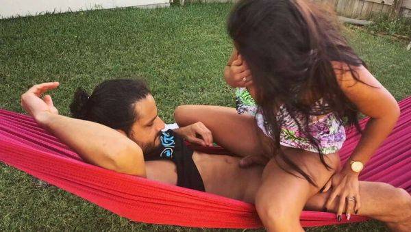 Sexy Latina Wife Jolla Pr Gets Her Wet Pussy Licked Outdoors on a Hammock - veryfreeporn.com on v0d.com