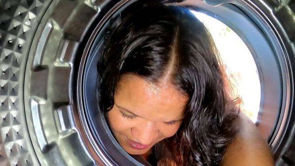 Latina Paty Bumbum gets stuck in washing machine - big dick Alex Lima can't resist fucking her - xxxfiles.com on v0d.com