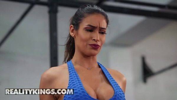 Katana Kombat Sneaky Gym Sex - Blowjob & Doggystyle - Big Tits Brunette Workout Fuck - xxxfiles.com on v0d.com