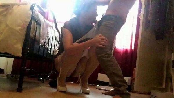 Standing Fuck in Dress - Blonde French Amateur Doggystyle & Blowjob in Heels - porntry.com - France on v0d.com