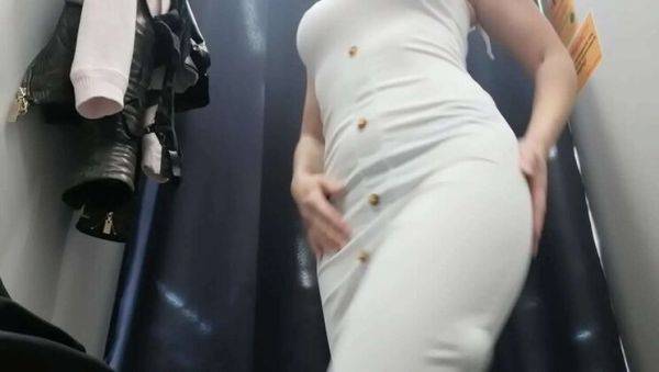 Russian babe Krisswou flashes big tits and hard nipples in dressing room hidden cam - xxxfiles.com - Russia on v0d.com