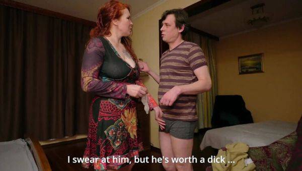 Indigo Sin MILF Scolding Step Son With Blowjob and Creampie - Big Natural Tits Redhead Riding - porntry.com on v0d.com
