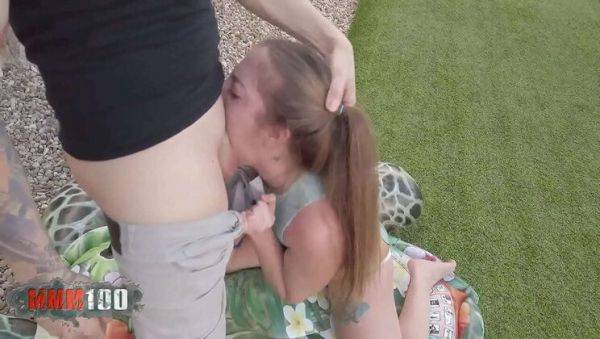Nasty teen deepthroat face fuck and facial cumshot with Kevin White and Venom Evil - xxxfiles.com on v0d.com