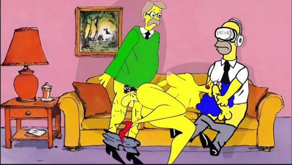 Neighbor Fucks Horny Housewife While Hubby Watches Porn on Couch - porntry.com on v0d.com