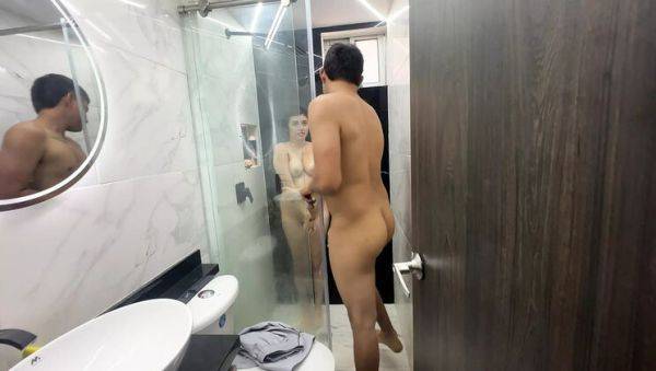 Stepbrother Sees Me Shower and I Invite His Cock in My Juicy Ass Until I Cream - veryfreeporn.com on v0d.com