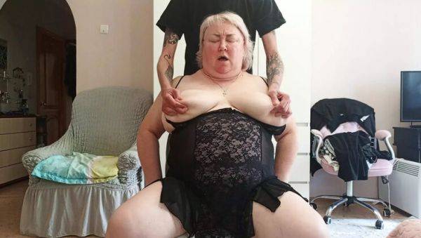 Big Tit Stepmom Gets Filled With Cum - Deep Throat Blowjob & Tits Covered - xxxfiles.com - Russia on v0d.com