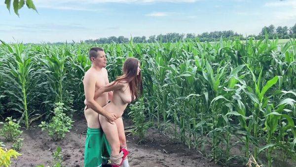 Stepbrother fucks stepsister in public cornfield sex with big natural tits - xxxfiles.com - Russia on v0d.com