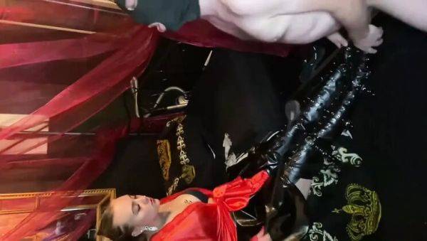 Blonde Dominatrix in Latex Fucks and Humiliates Small Cock German - xxxfiles.com - Germany on v0d.com