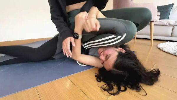 Amateur Latina Lesbians Wrestling in Lingerie - Fetish Fight & Orgasms - veryfreeporn.com - Colombia on v0d.com