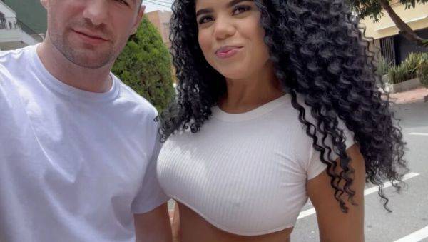 Big Tits Latina Squirts Hard on Huge White Cock in Sexy Lingerie - porntry.com - Usa - Venezuela on v0d.com