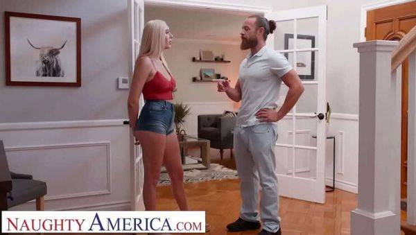 Blonde Sorority Babe Kay Lovely Fucks Neighbor in Lingerie - Big Tits & Stockings - xxxfiles.com - Usa on v0d.com