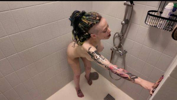 EdgesOfReality Live Shower Masturbation Cam with Big Tits and Piercings - xxxfiles.com - Denmark on v0d.com