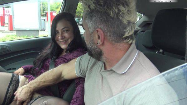 Christina Santes - Behind The Of Hairy Banging In The Car - videohdzog.com on v0d.com