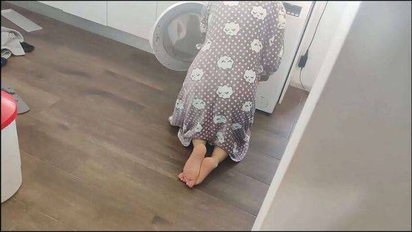 Asian MILF Squirting Miss gets doggy style fucked in washing machine by Hard Rock's big cock, cumshot on ass - porntry.com on v0d.com