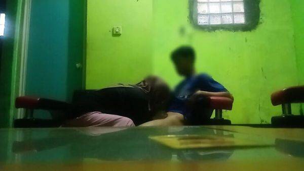 Indonesian Hijab Teen Gets Fucked Hard by Cousin in Living Room - Hot Homemade Creampie - porntry.com - Indonesia on v0d.com