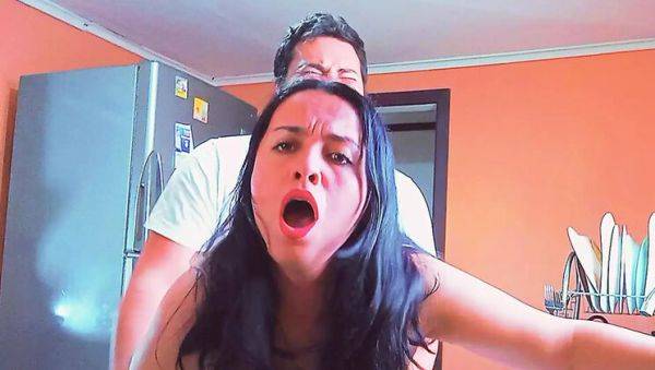 Horny BBW Stepmom Kelly Fucks Step Son in Kitchen - porntry.com - Usa on v0d.com