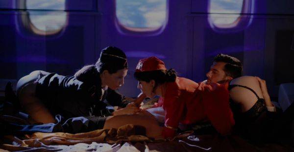 Stewardess Subil Arch and Anna De Ville in hot threesome - alphaporno.com on v0d.com