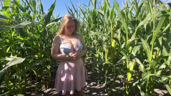 Maja Meer's Unallowed Anal Adventure in Cornfield - Sweet Teen with Big Natural Tits Gets Creampie - porntry.com - Germany on v0d.com