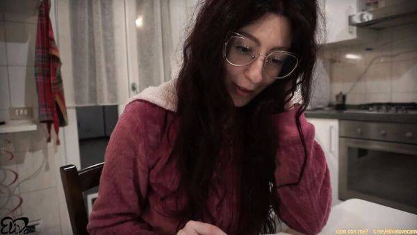 Italian Amateur Girlfriend ElivaLove Fucks in Bedroom with Rough Sex and Creampie Finish - xxxfiles.com - Italy on v0d.com