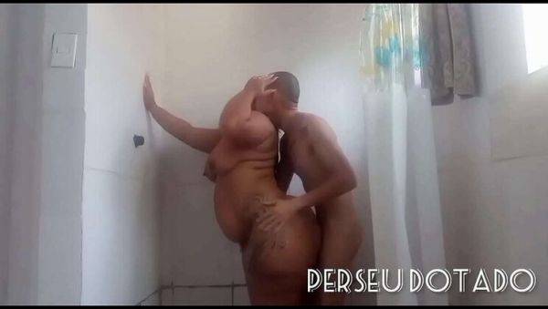 Suzy Hurricane and Perseu Dotado Hot Shower Sex - Big Tits Ebony Brazilian Babe Makes Him Jack Off - veryfreeporn.com - Brazil - India on v0d.com