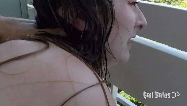 Stepsister caught naked on balcony gets public creampie fuck - CNC roleplay with Gail Bates - porntry.com on v0d.com