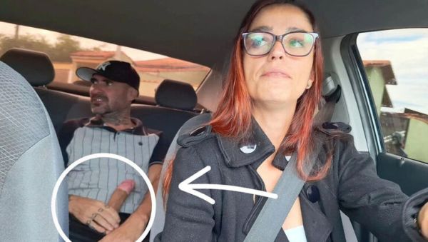 Skinny Redhead Brazilian Taxi Driver Catches Client Jerking Off in Backseat - Amateur Car Masturbation & Public Nude - veryfreeporn.com - Brazil - Portugal on v0d.com