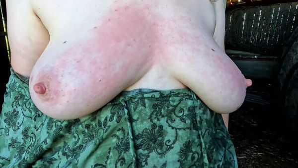Bouncy Red Tits Outdoor Punishment - Public Shed BDSM & Flashing - porntry.com on v0d.com